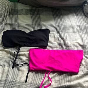 SHEIN Black and Pink Bikini Tops